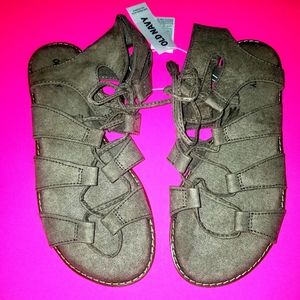 Old Navy Women's Lace Up Sandals Gladiator Taupe Size 8